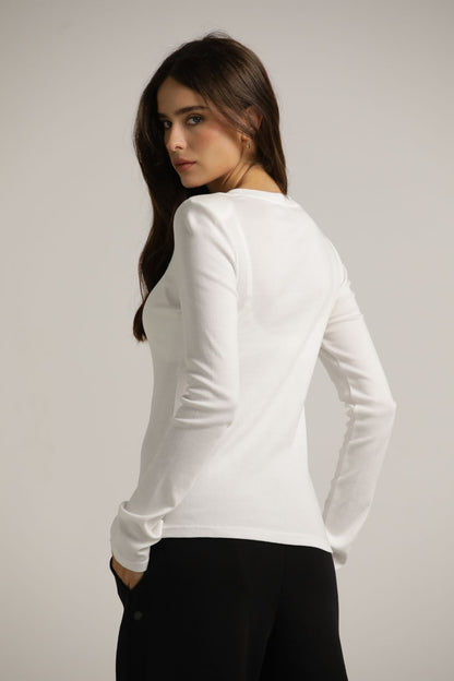 Long-Sleeve Cotton T-Shirt With Thumbholes