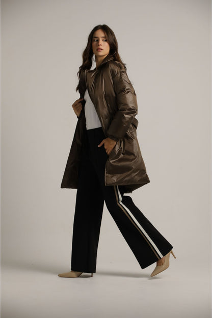 Wide Tailored-Style Pants With Side Stripes