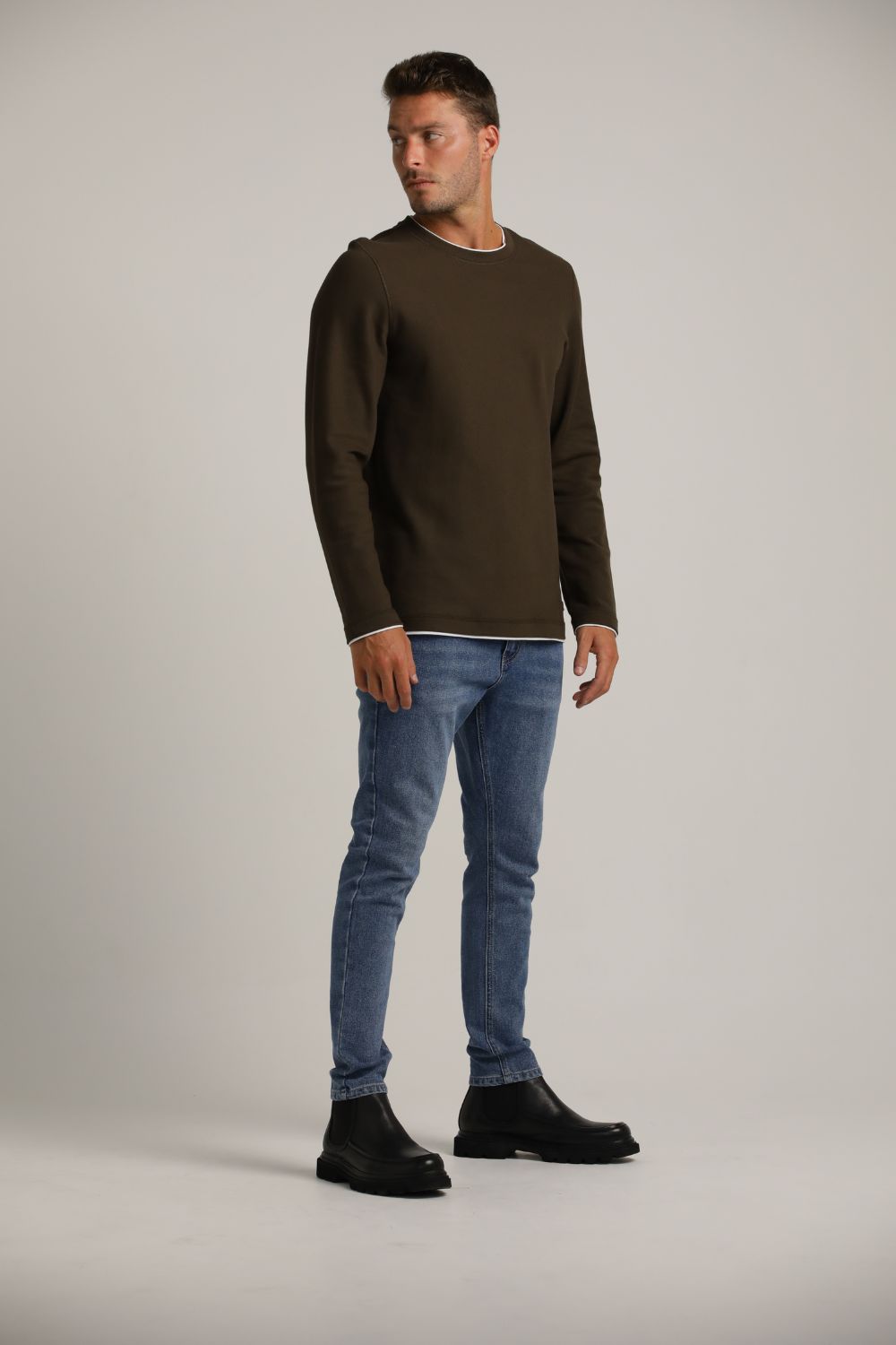 Long-Sleeve T-Shirt Layered Style Cotton