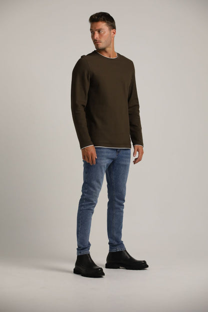 Long-Sleeve T-Shirt Layered Style Cotton