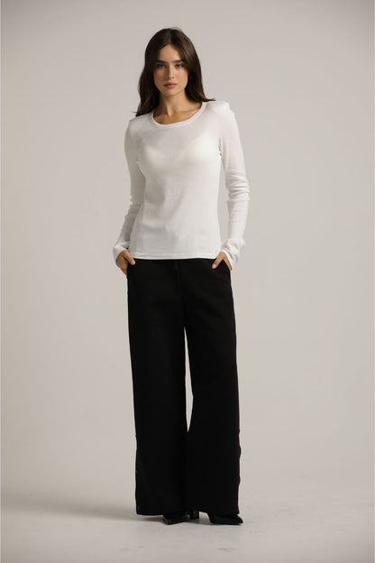 Long-Sleeve Cotton T-Shirt With Thumbholes