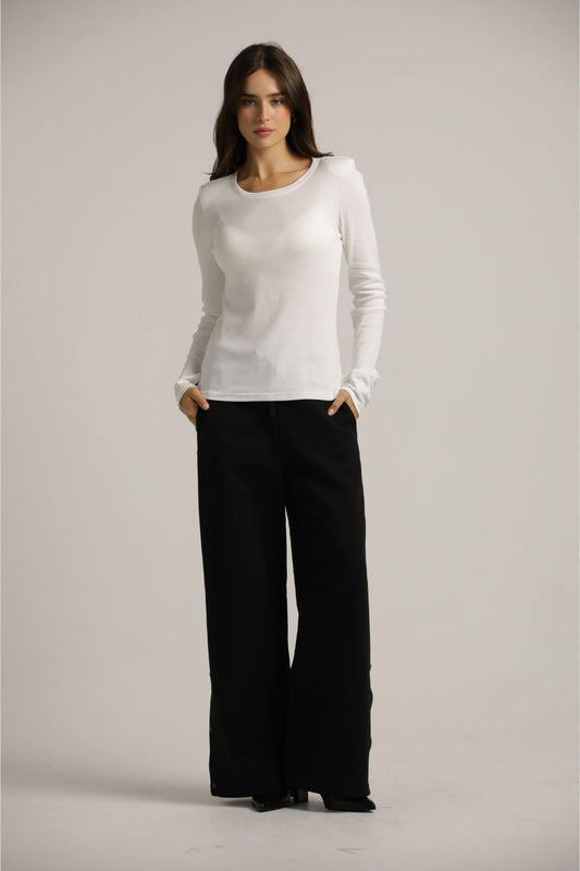Long-Sleeve Cotton T-Shirt With Thumbholes