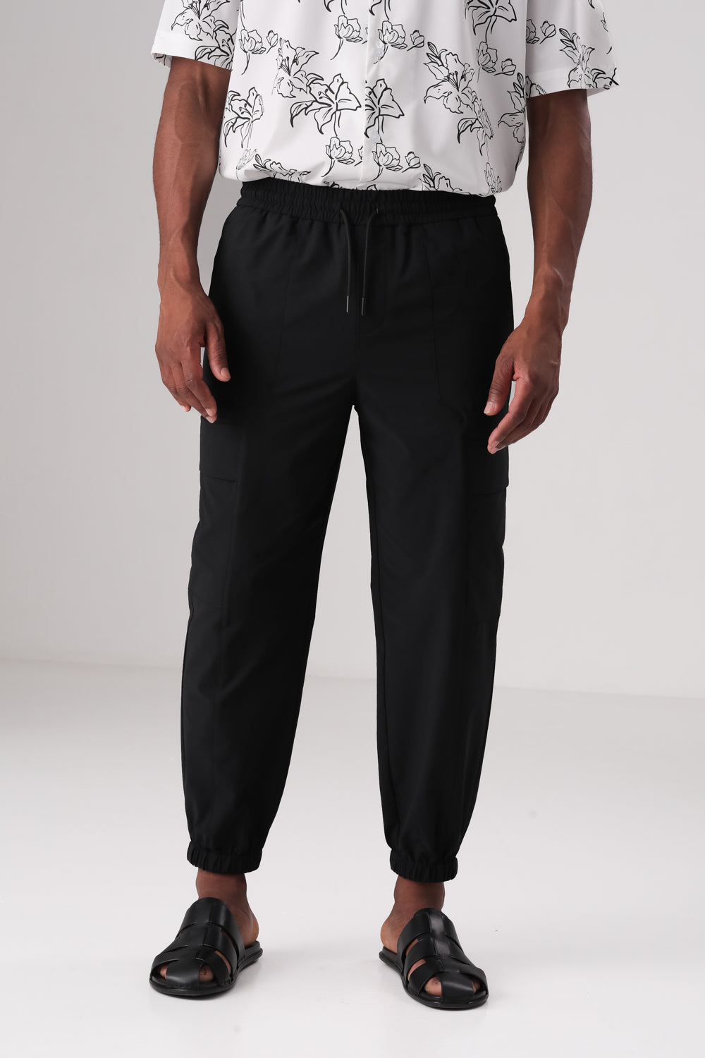 Cargo Pants With Elastic Cuffs In Polyester