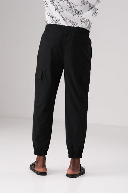 Cargo Pants With Elastic Cuffs In Polyester