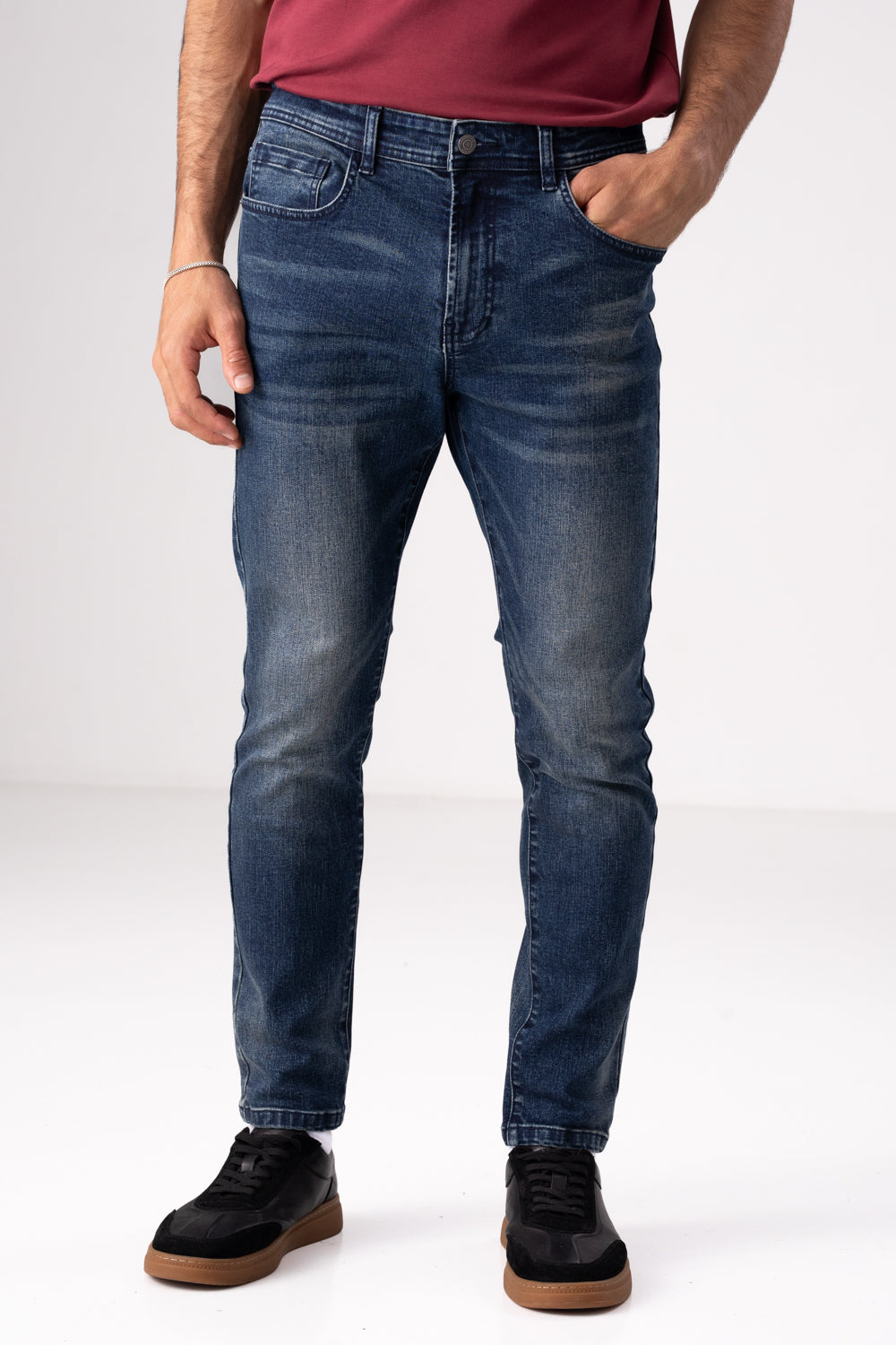 Washed Cropped Jeans