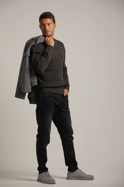 Knitted Sweater With Logo