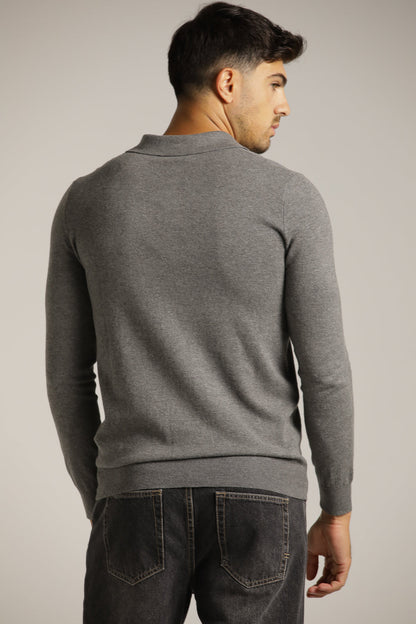 Fine-Knit Polo Shirt