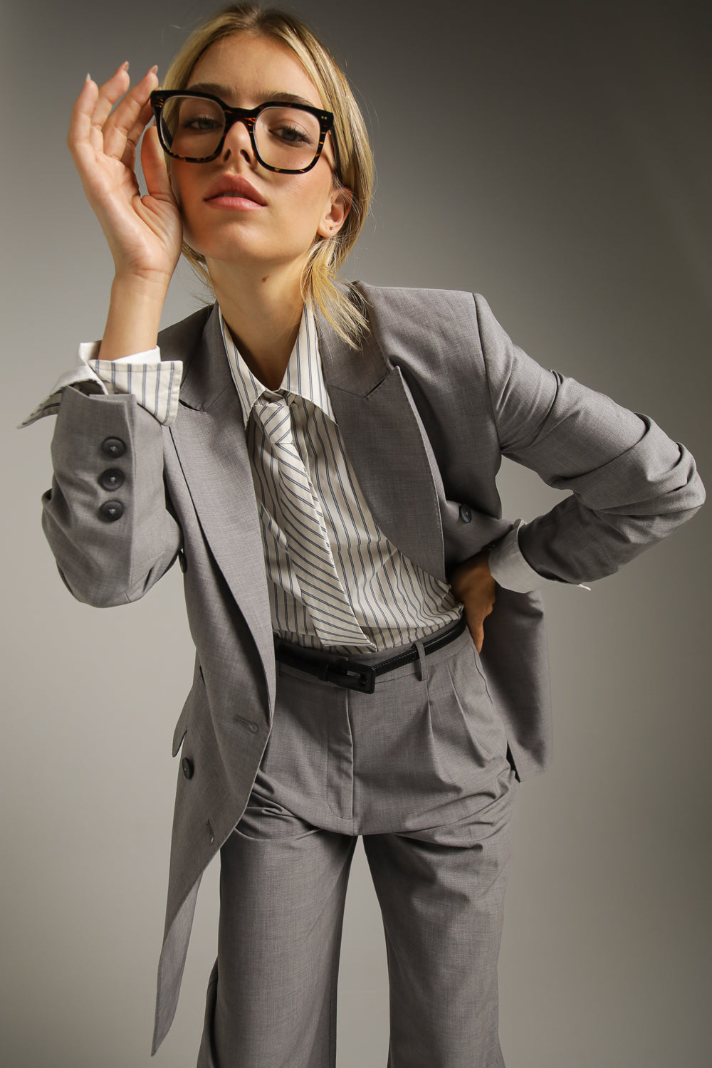 Oversized Blazer With Waist Belt
