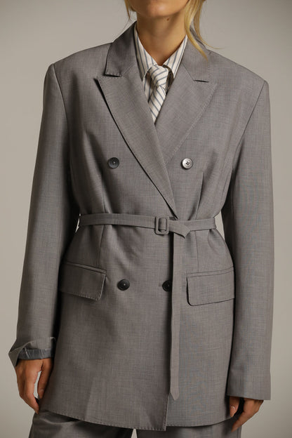 Oversized Blazer With Waist Belt