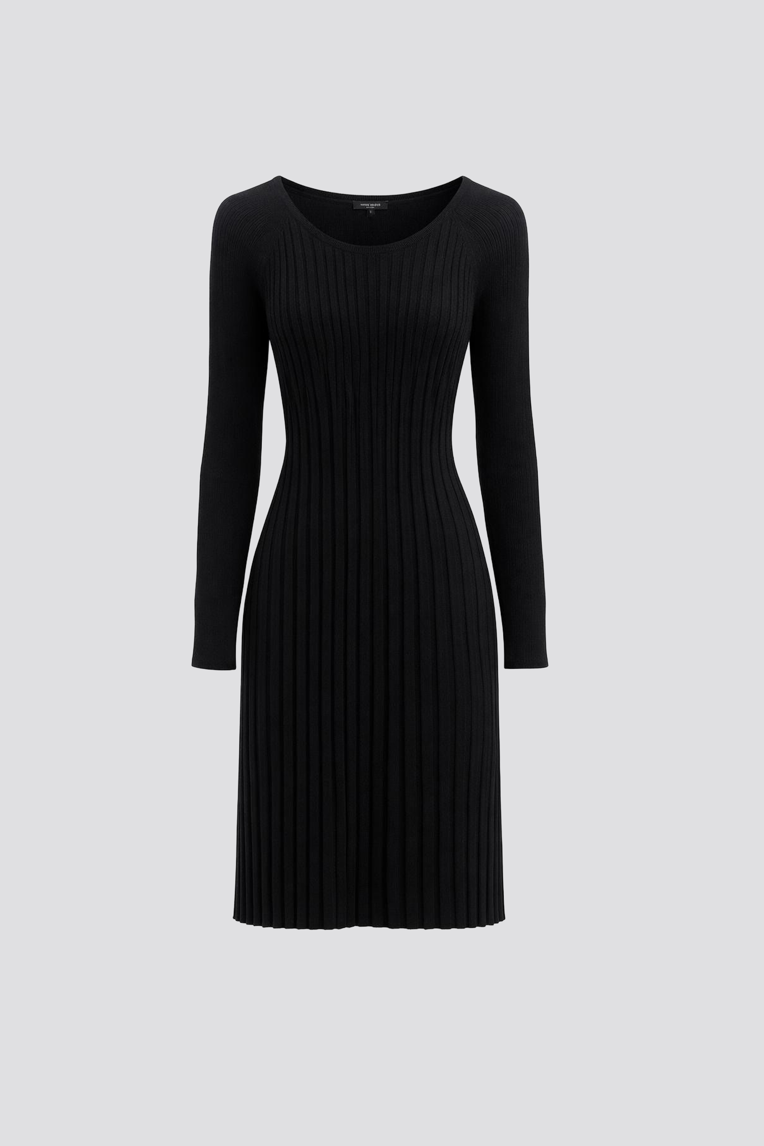 Fitted Pleated Knit Dress