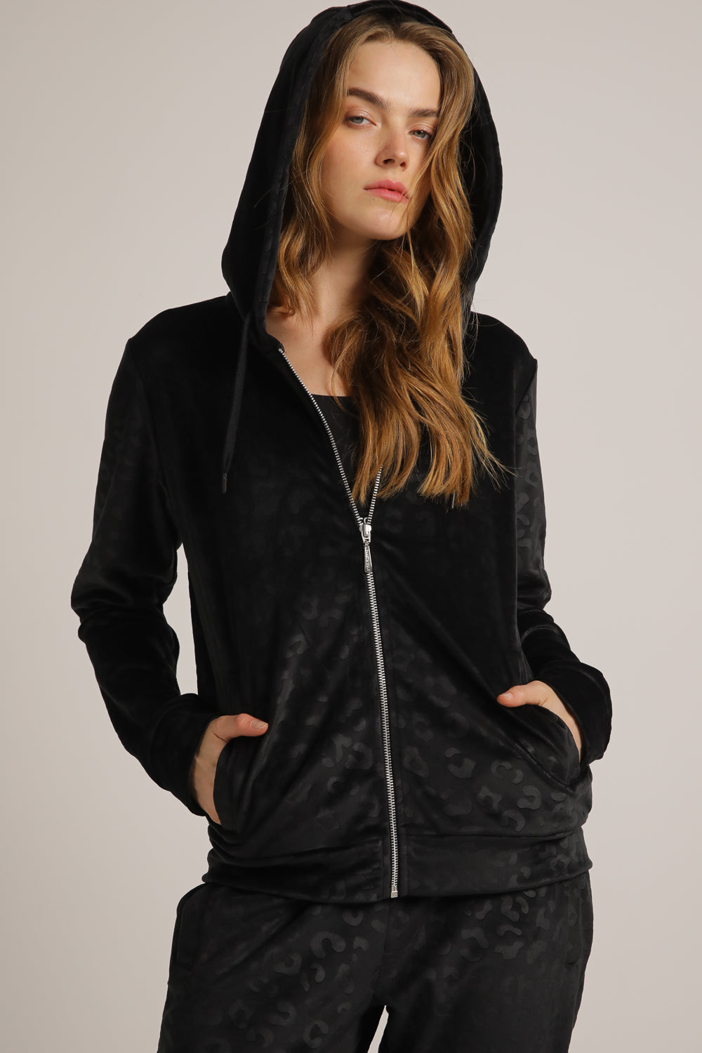 Velvet Zipped Hoodie
