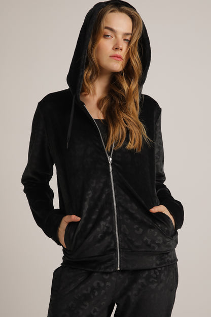 Velvet Zipped Hoodie
