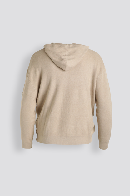 Knitted Rib Zipped Hoodie