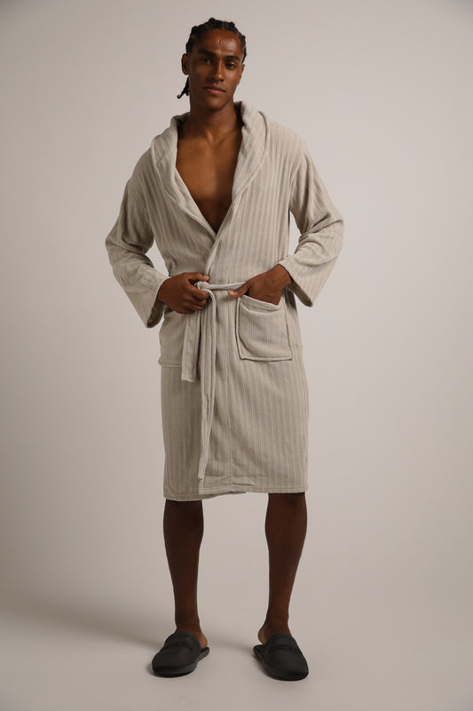 Chenille Striped Bathrobe