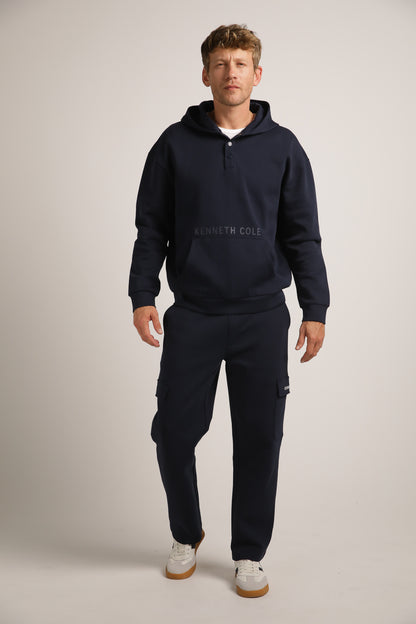Interlock Hooded Henley Sweats