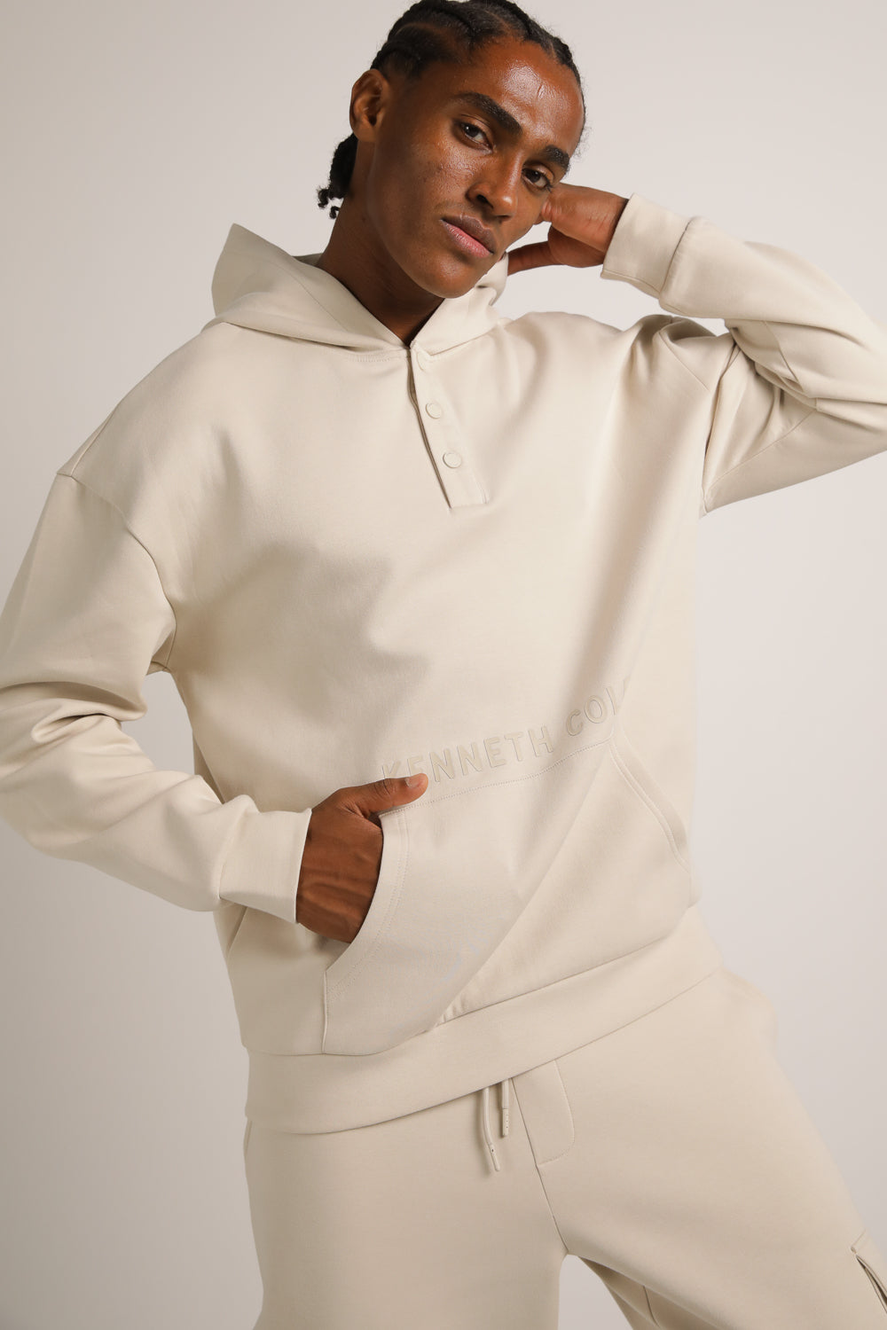 Interlock Hooded Henley Sweats