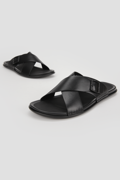 Suede Slide Sandals
