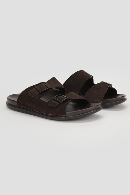 Suede Slide Sandals