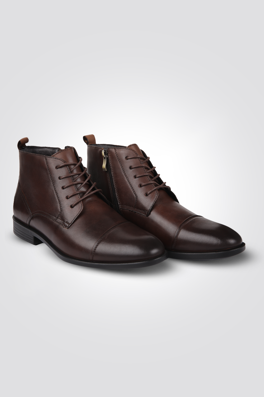Leather Lace-Up Boots
