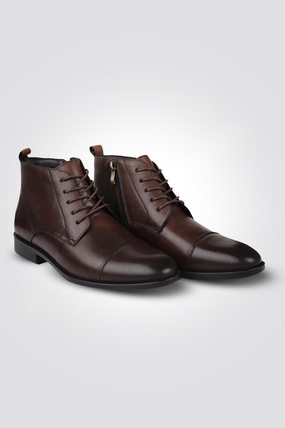 Leather Lace-Up Boots