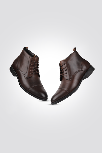 Leather Lace-Up Boots
