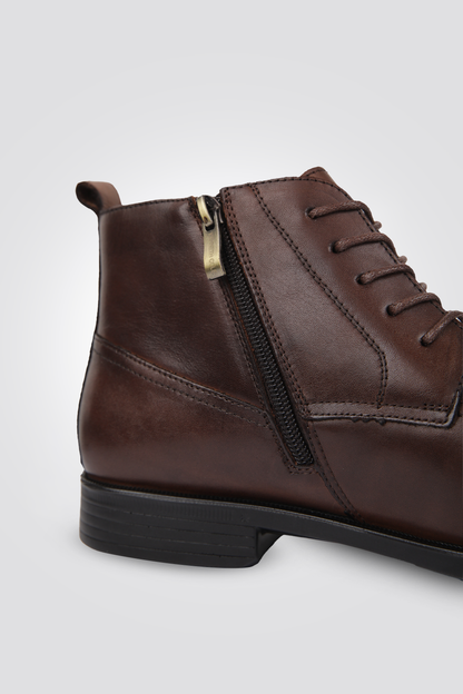 Leather Lace-Up Boots