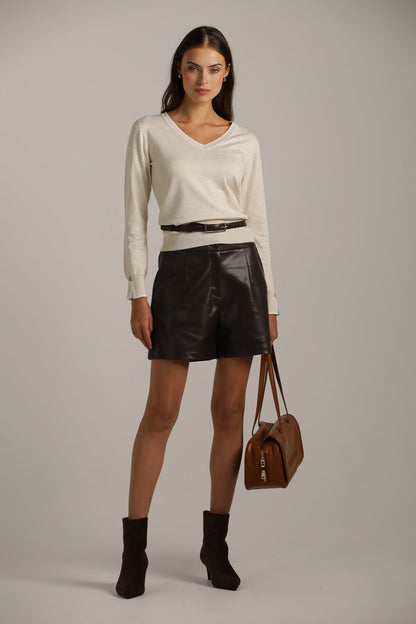 Snake-Print Leather Belt