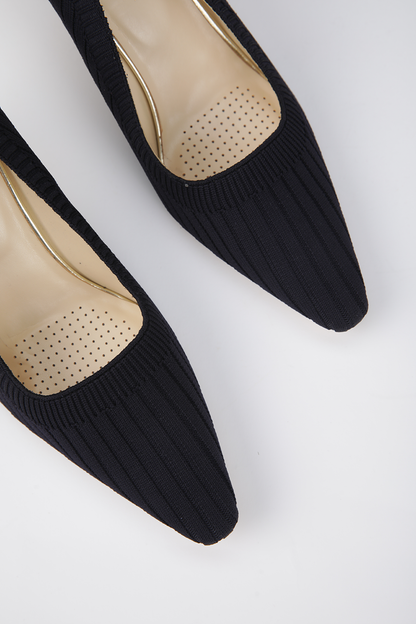 Pointed-Toe Knitted Heels