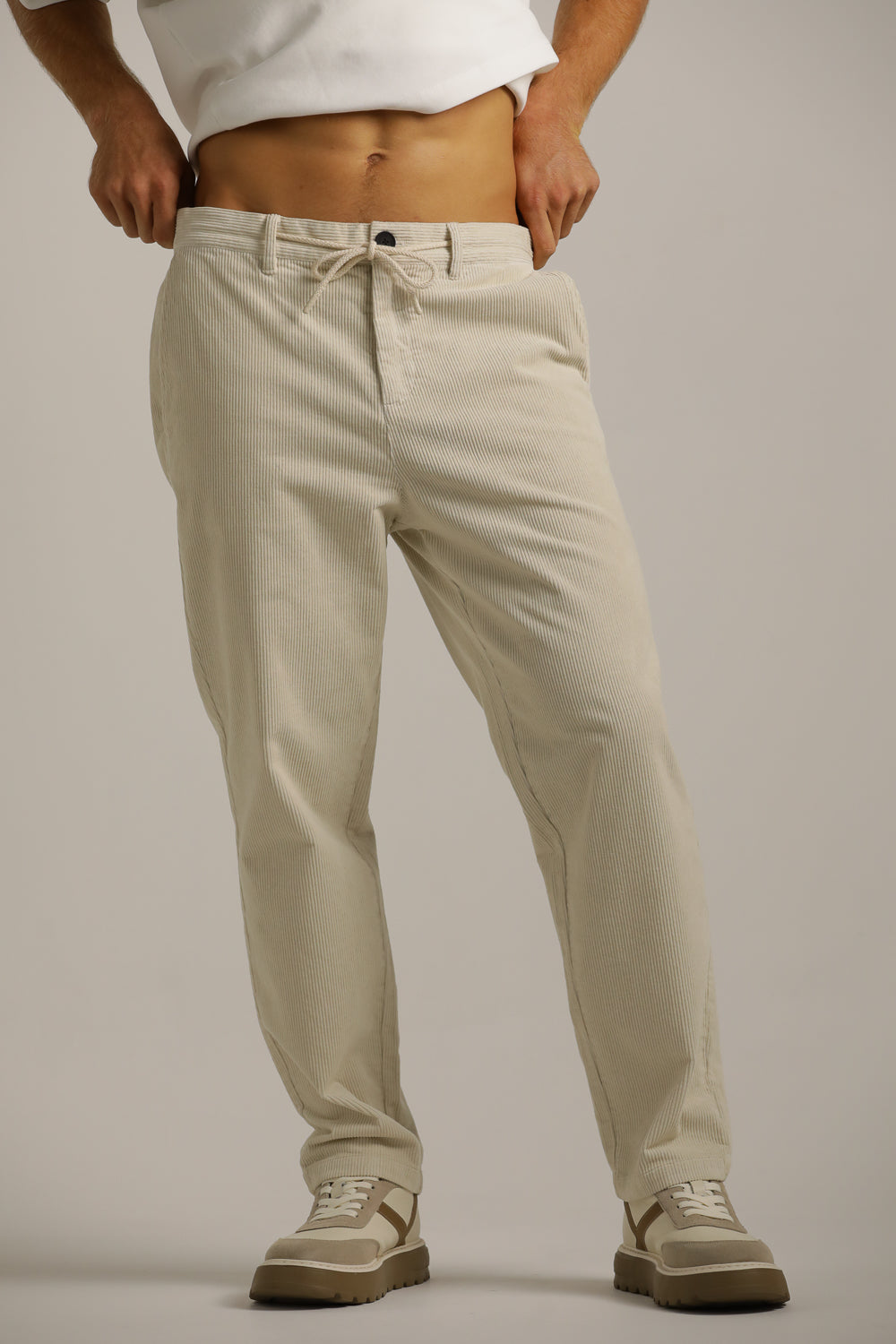 Corduroy Pants With Drawstring