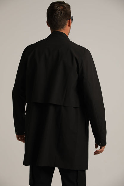 Sporty Long Trench Coat In Polyester