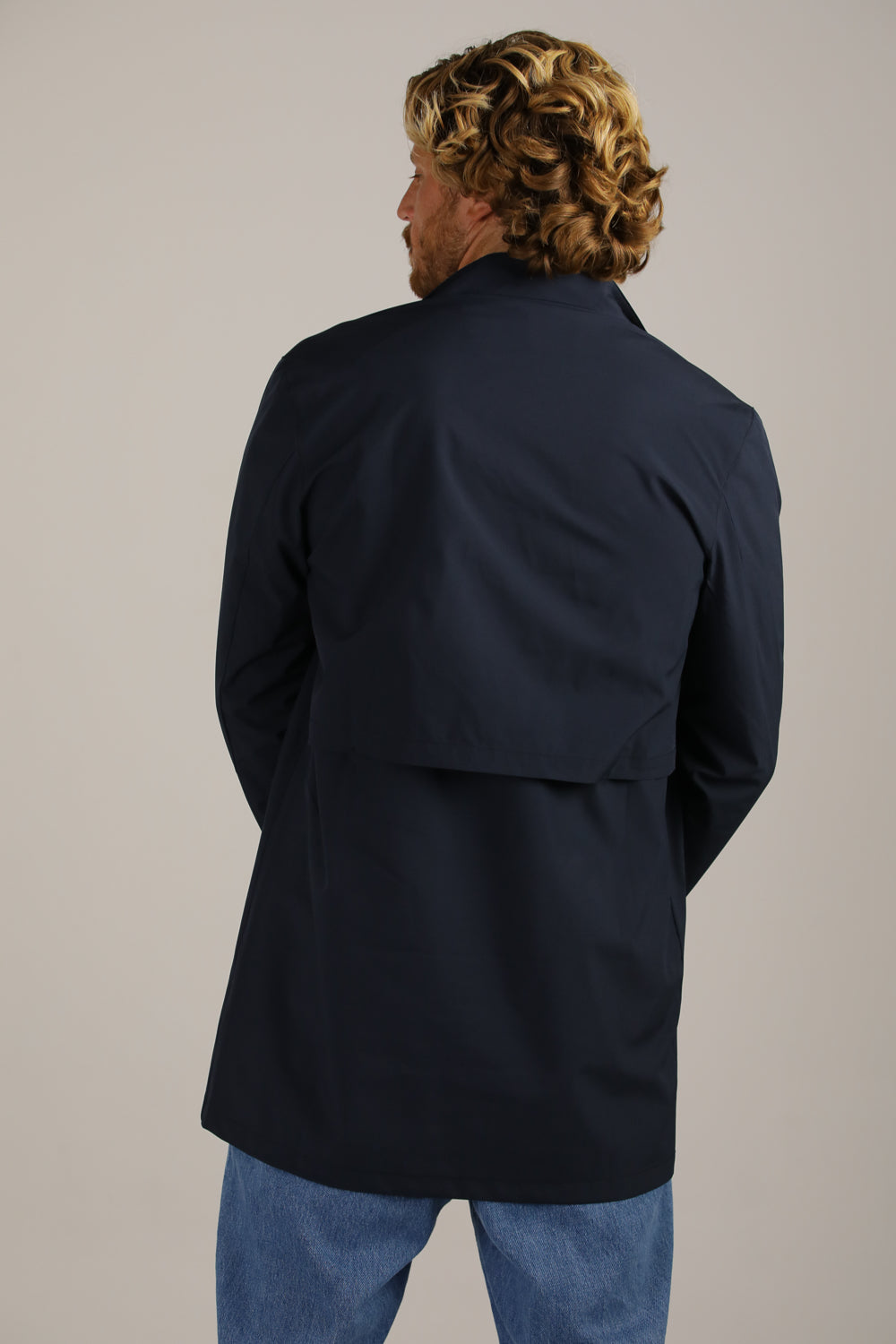 Sporty Long Trench Coat In Polyester