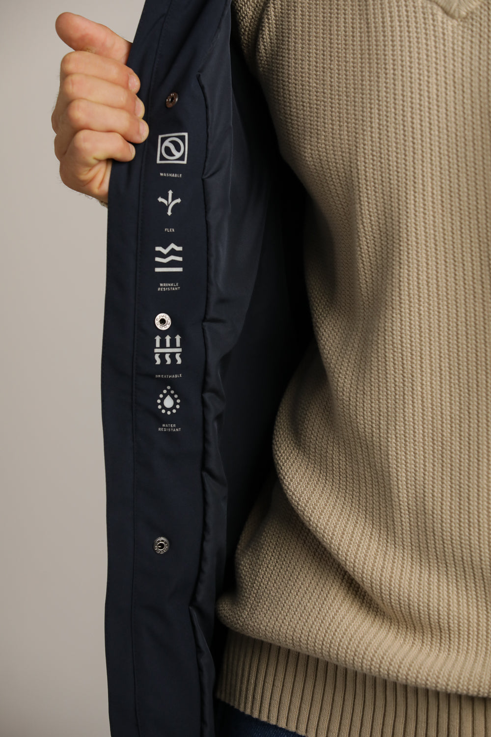 Sporty Long Trench Coat In Polyester