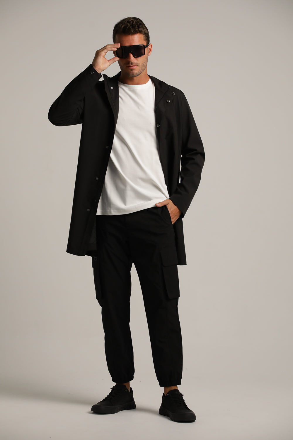 Slim Cargo Pants With Elastic Hem