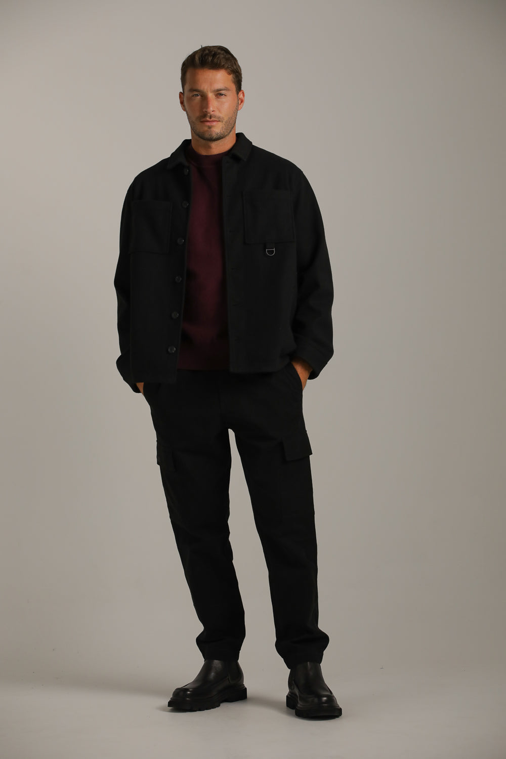 Straight Loose-Fit Overshirt With Button Closure