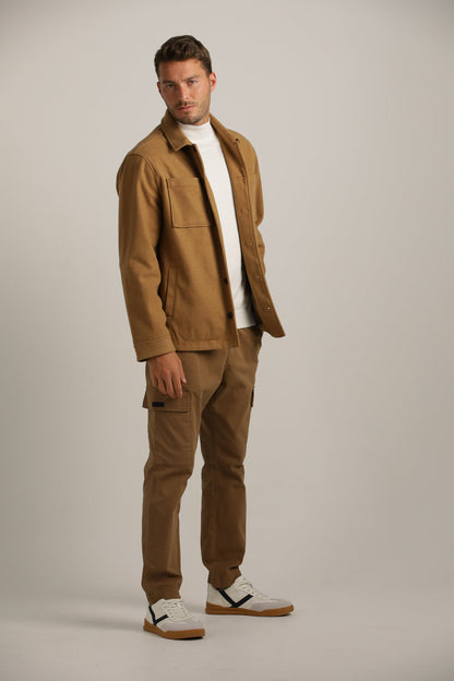 Straight Loose-Fit Overshirt With Button Closure