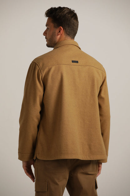 Straight Loose-Fit Overshirt With Button Closure