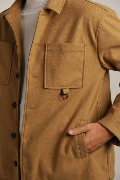 Straight Loose-Fit Overshirt With Button Closure