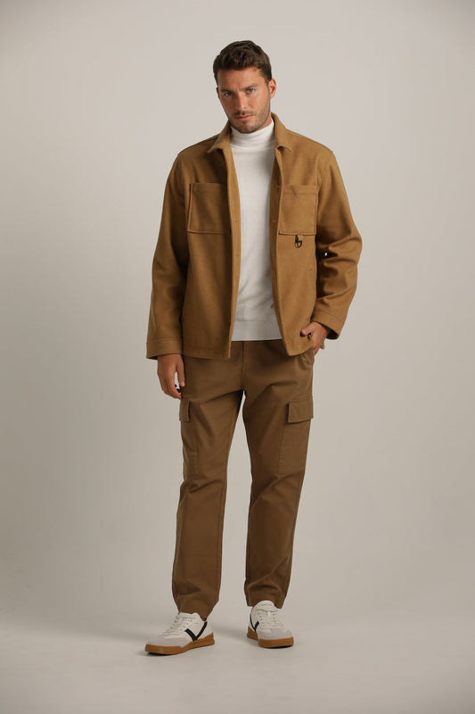 Straight Loose-Fit Overshirt With Button Closure