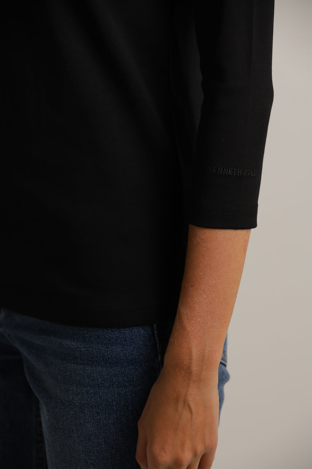 3/4-Sleeve Boat-Neck T-Shirt In Cotton