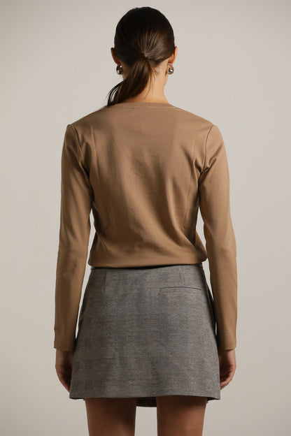 Long-Sleeve V-Neck T-Shirt In Cotton