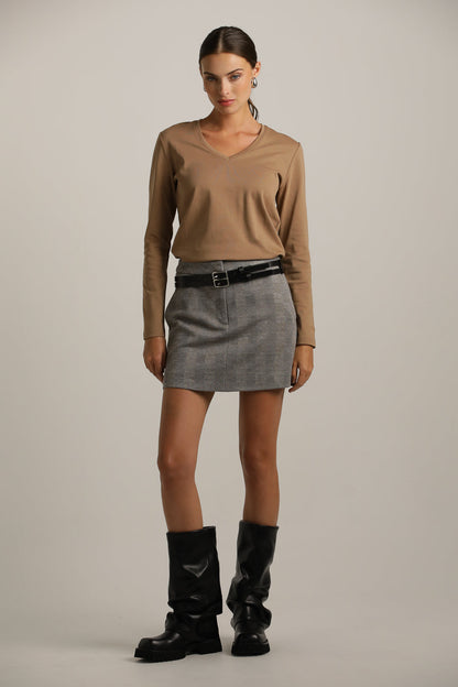 Long-Sleeve V-Neck T-Shirt In Cotton