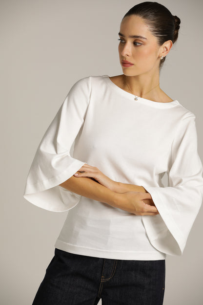 T-Shirt With Flared Sleeves
