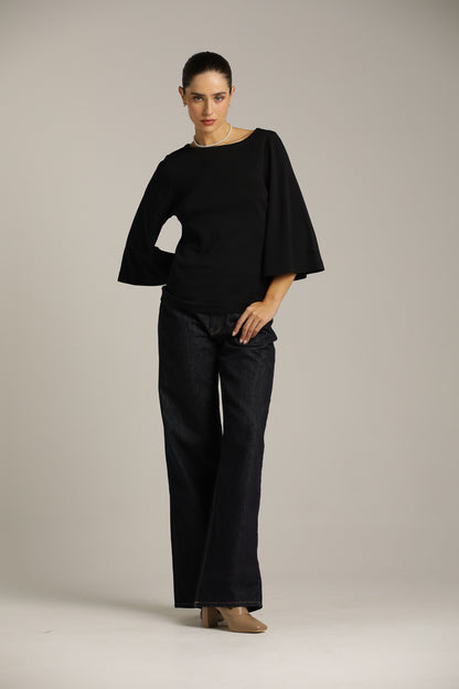 T-Shirt With Flared Sleeves