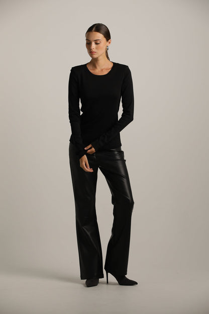 Long-Sleeve Cotton T-Shirt With Thumbholes