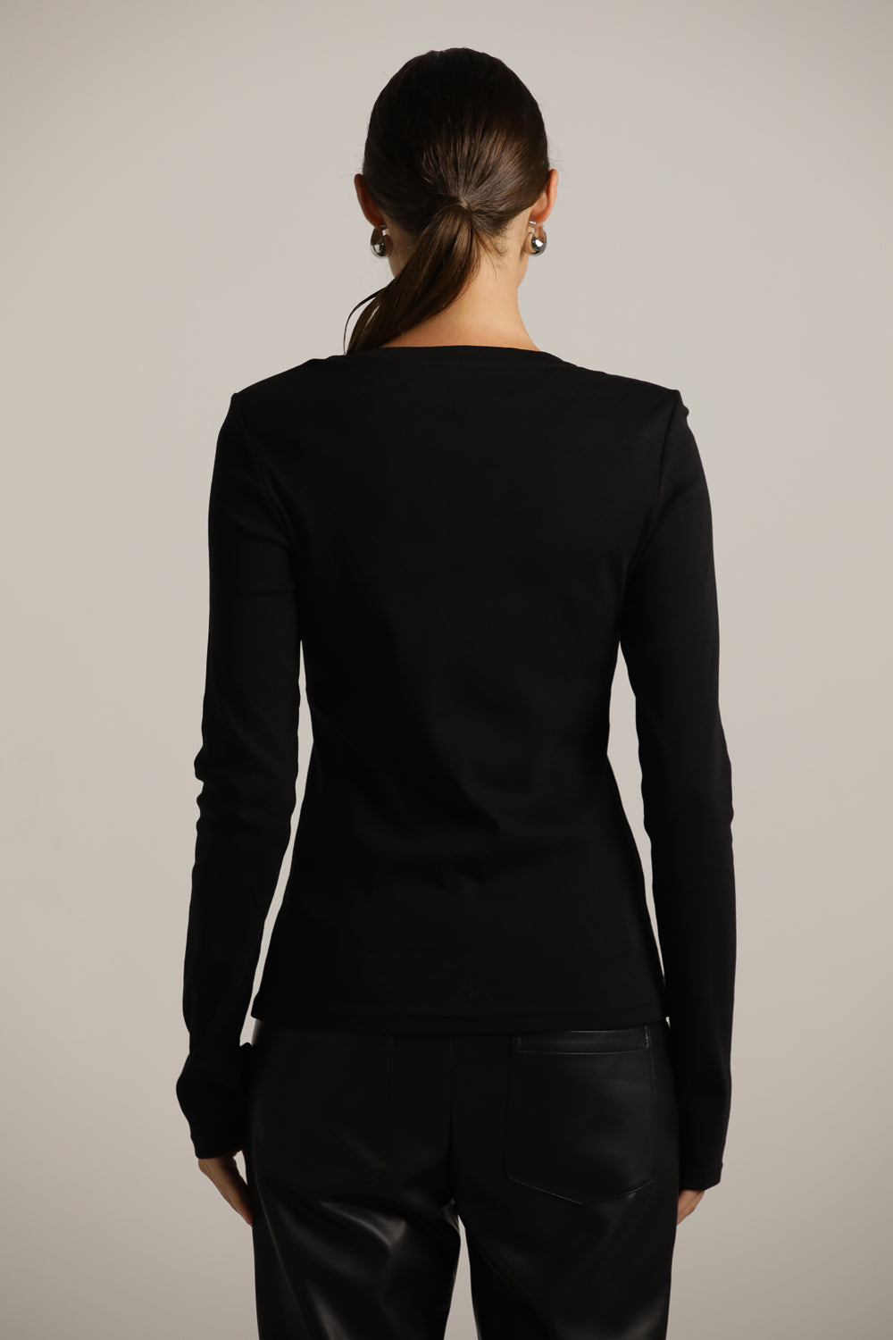 Long-Sleeve Cotton T-Shirt With Thumbholes