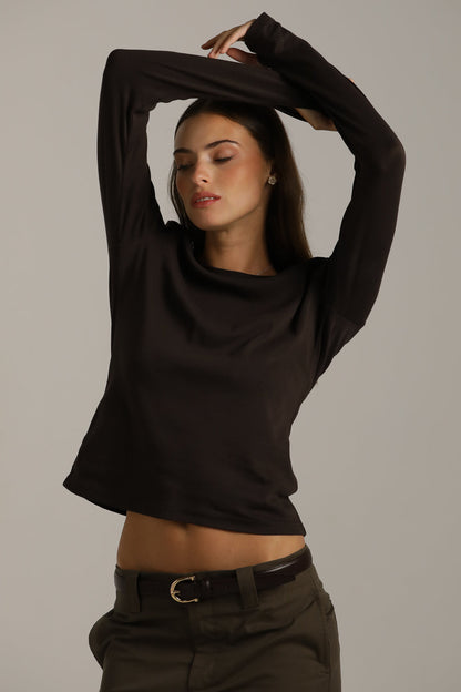 Long-Sleeve Cotton T-Shirt With Thumbholes