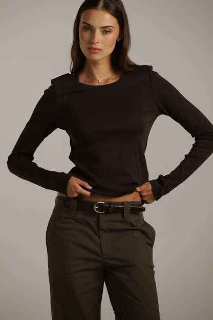 Long-Sleeve Cotton T-Shirt With Thumbholes
