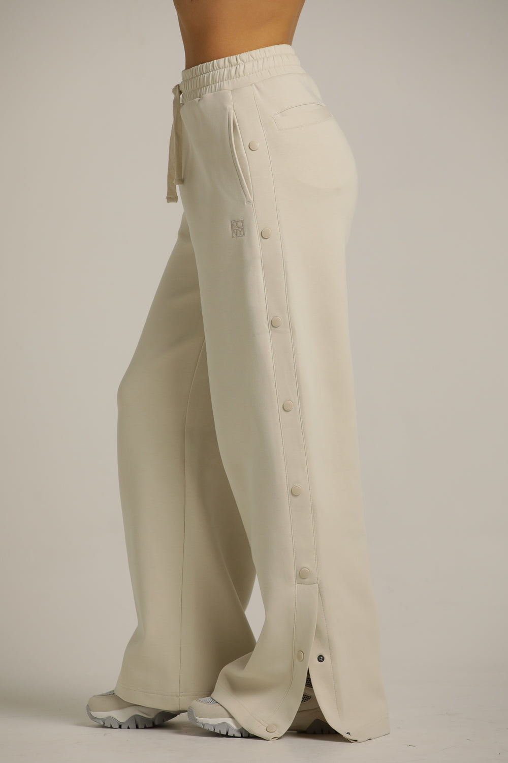 Relaxed Sweatpants With Side Leg Buttons