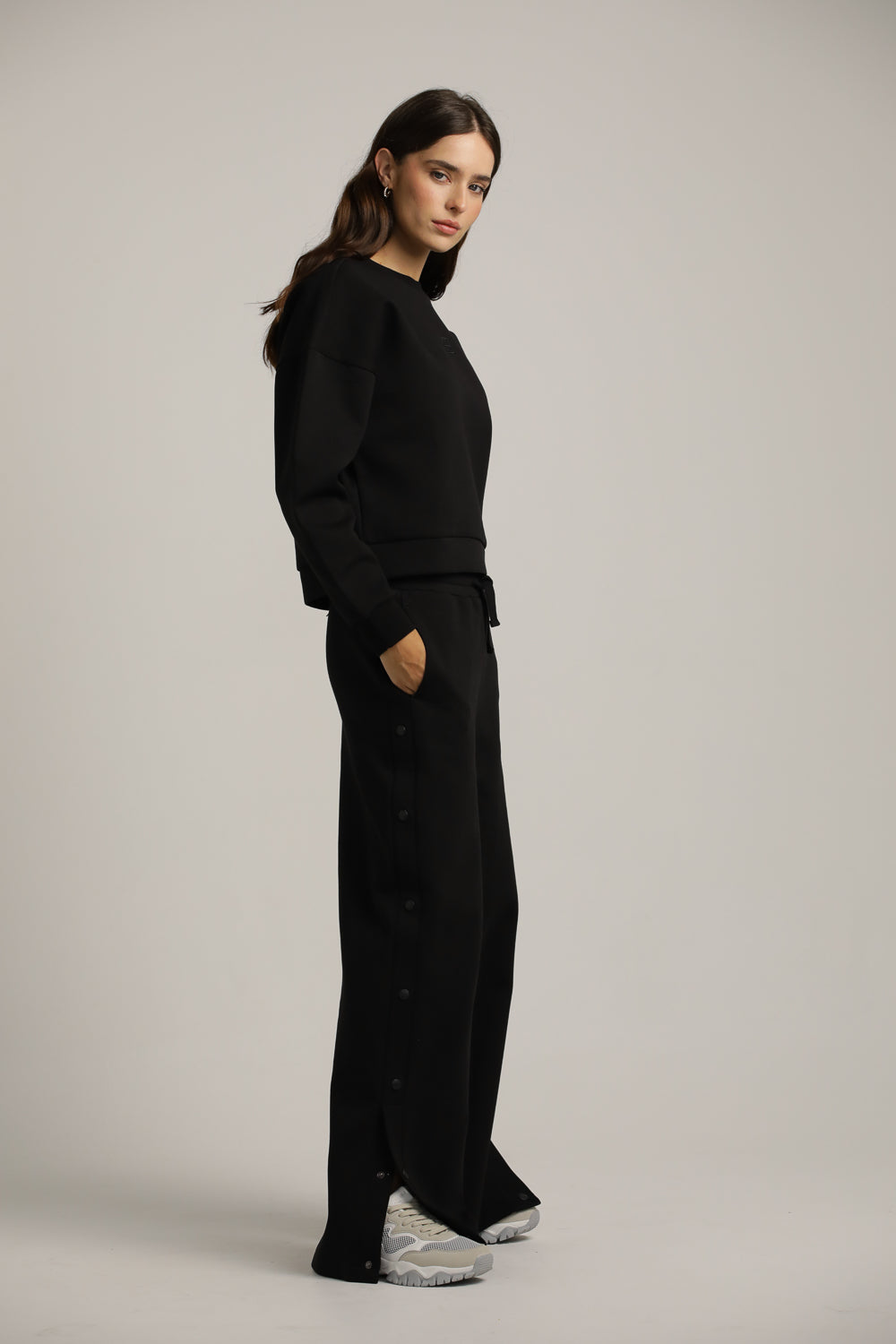 Relaxed Sweatpants With Side Leg Buttons