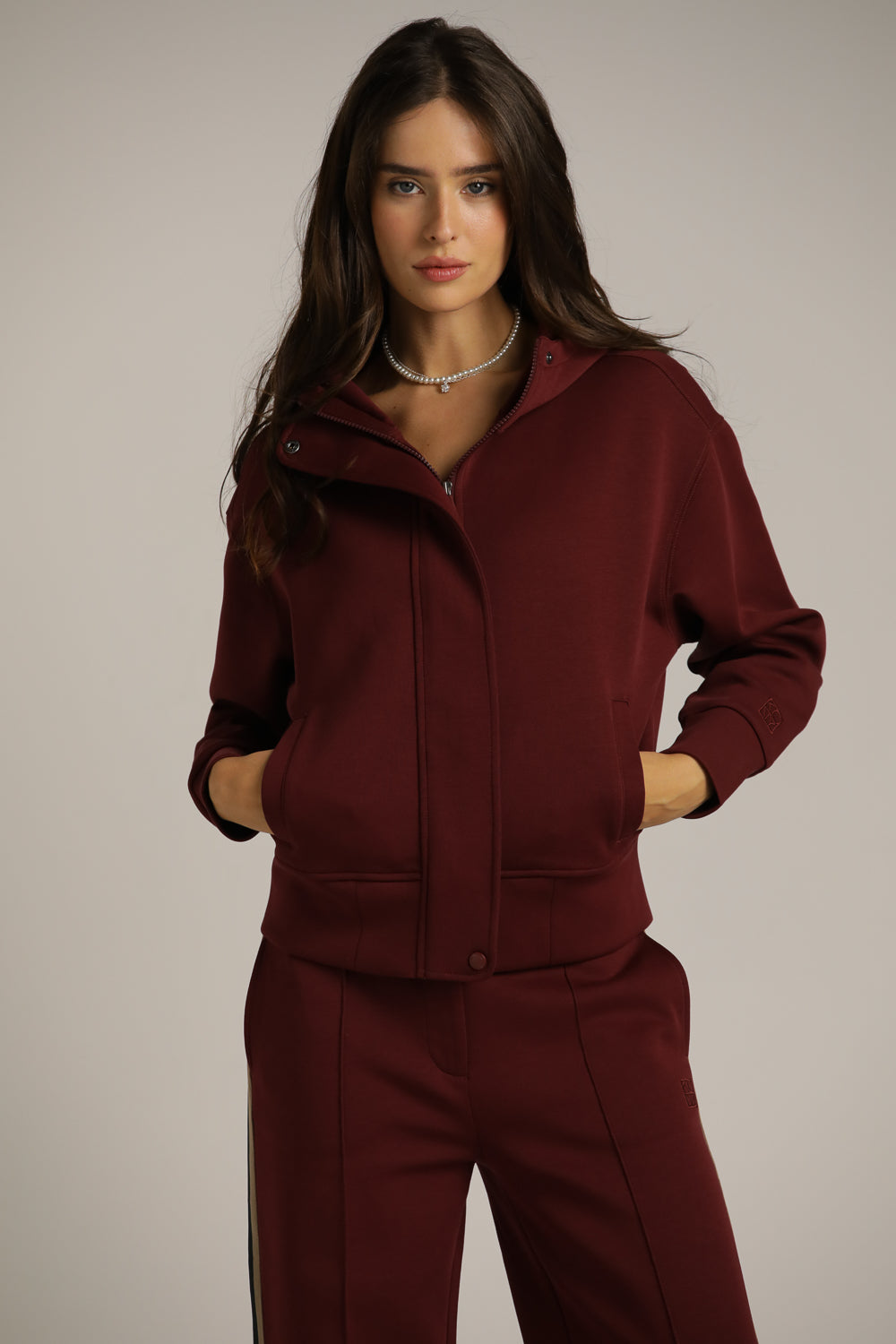 Jacket With Hood And Concealed Zipper